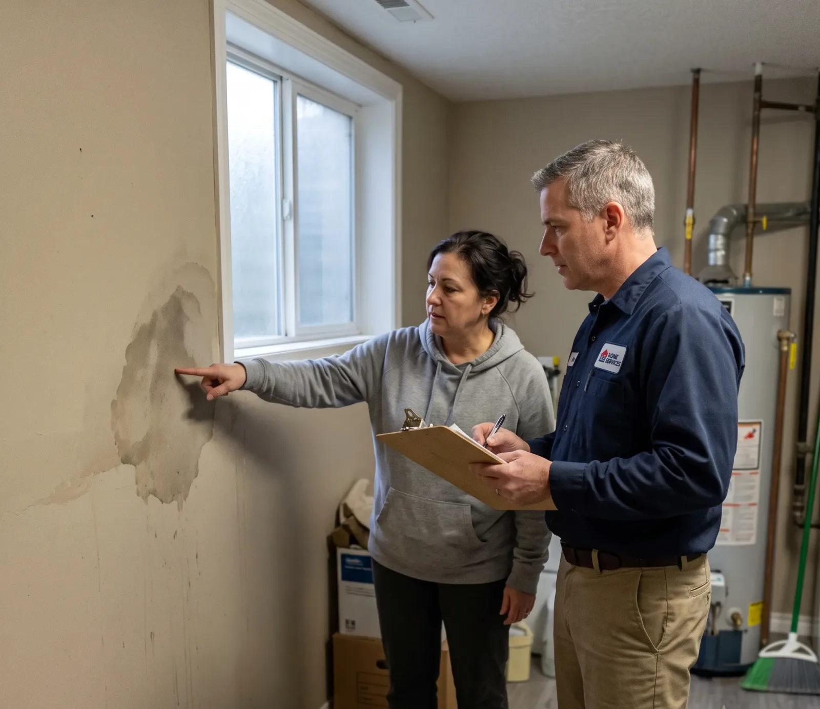Emergency water extraction being performed at a property in Concord, NC